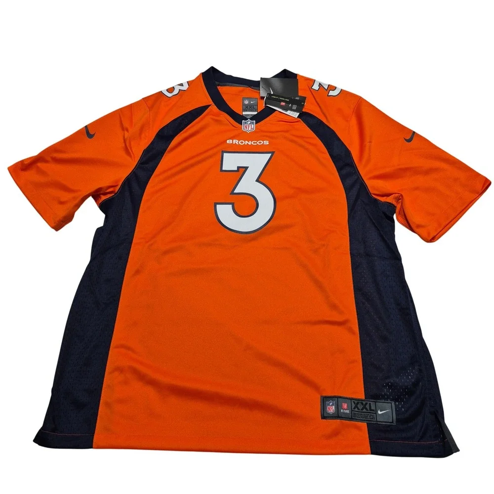 Russell Wilson Denver Broncos Nike Football Game Jersey Men's Size 2XL Orange